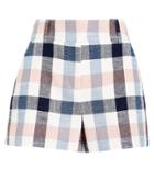 Veronica Beard Ilene Tailored Gingham Shorts Blue/pink 4