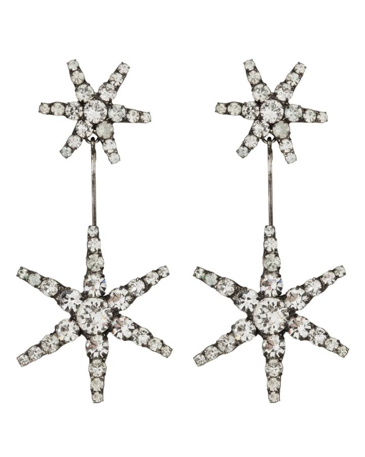 Jennifer Behr Starburst Crystal Drop Earrings Silver/crystal 1size