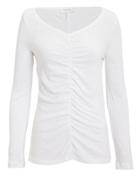 Frame Shirred Linen T-shirt White L