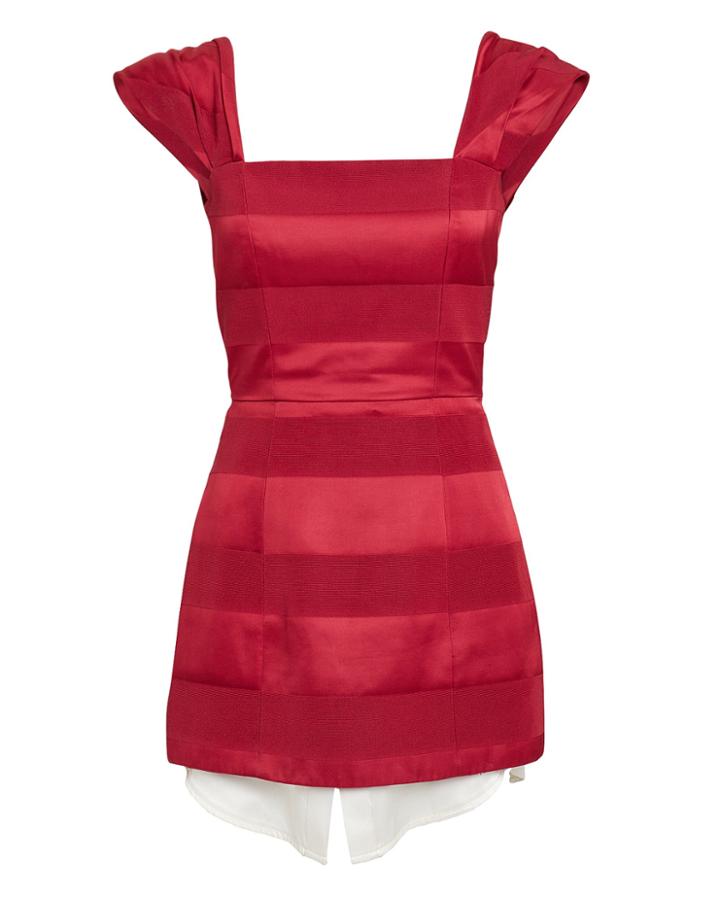Hellessy Emily Dress Red/white Zero