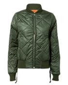 Nsf Neil Olive Green Quilted Bomber Jacket Olive/army P