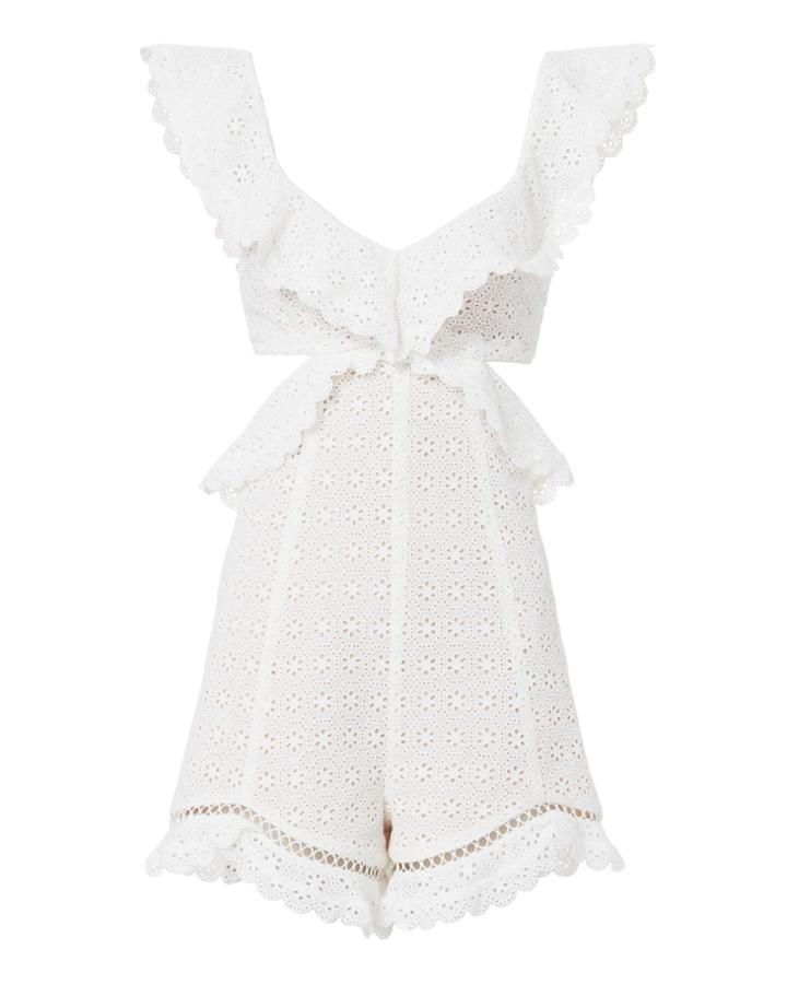 Zimmermann Jasper Honeycomb Romper Ivory 2 1
