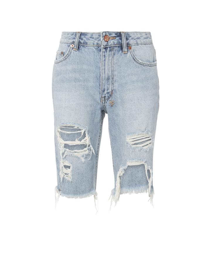 Ksubi App-laye Long Distressed Shorts Denim-lt 27