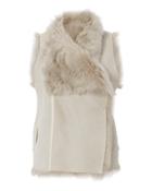 Intermix Yves Salomon Toscana Shearling Vest Taupe 34