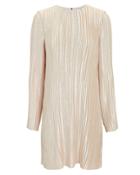 Tibi Champagne Pliss Pleat Mini Dress Champagne Gold 2