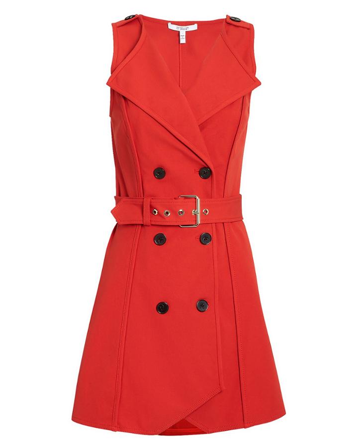 Derek Lam 10 Crosby Red Belted Trench Dress Red 00
