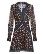 Self-portrait Twist Front Floral Mini Dress Black 10