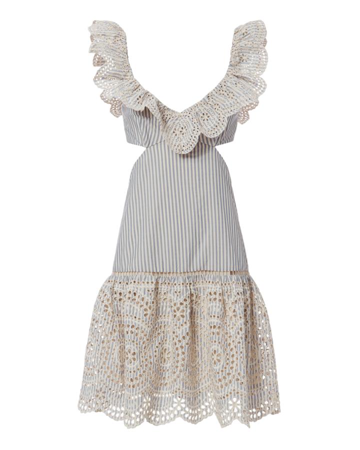 Zimmermann Meridian Striped Frill Dress Pat-stripe 2 Zero