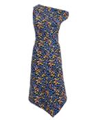 Atlein Off Shoulder Floral Twist Dress Blue/yellow/floral 38