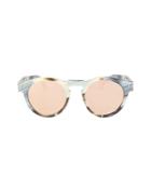 Illesteva Leonard Round Horn Sunglasses