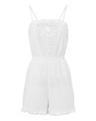 Kisuii Elinor Smocked Romper White P