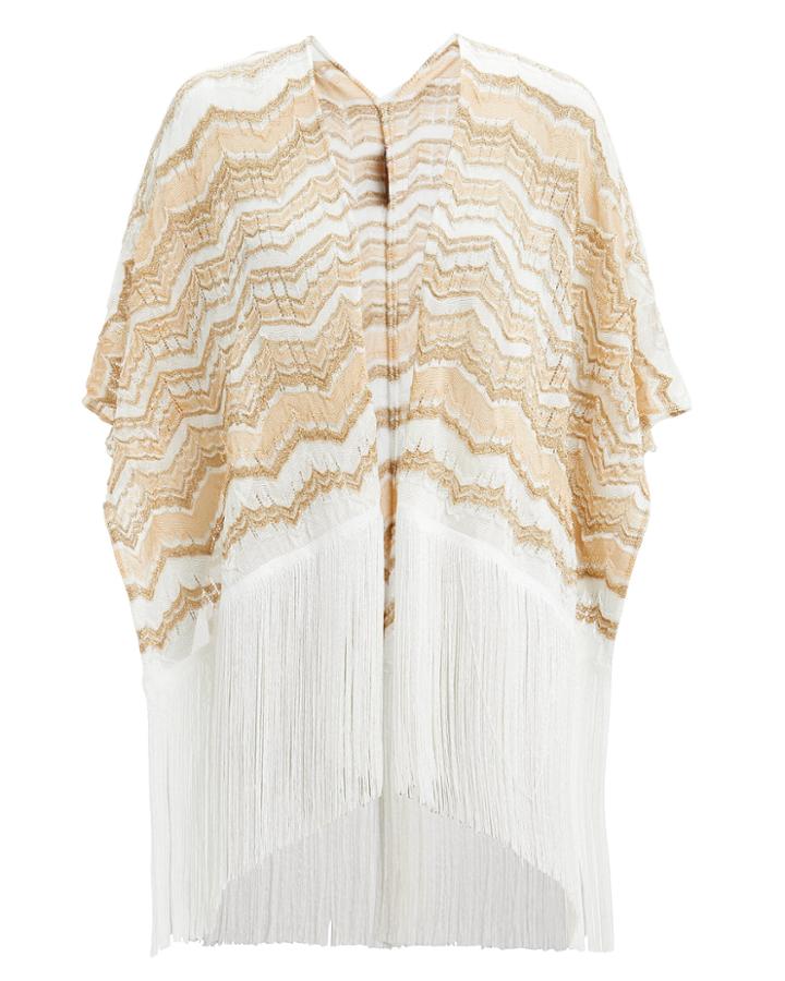 Missoni Usa Fringed Zig Zag Cover-up White/gold 1size