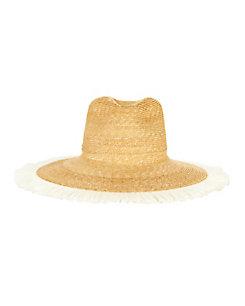 Tracy Watts Positano Raffia Fringe Fedora