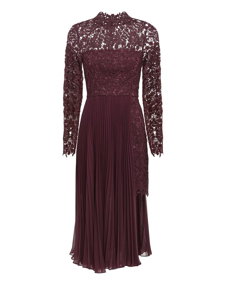 Amur Indina Lace Dress Red-drk Zero