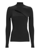 Thierry Mugler Mugler Cutout Rib Knit Turtleneck Black P
