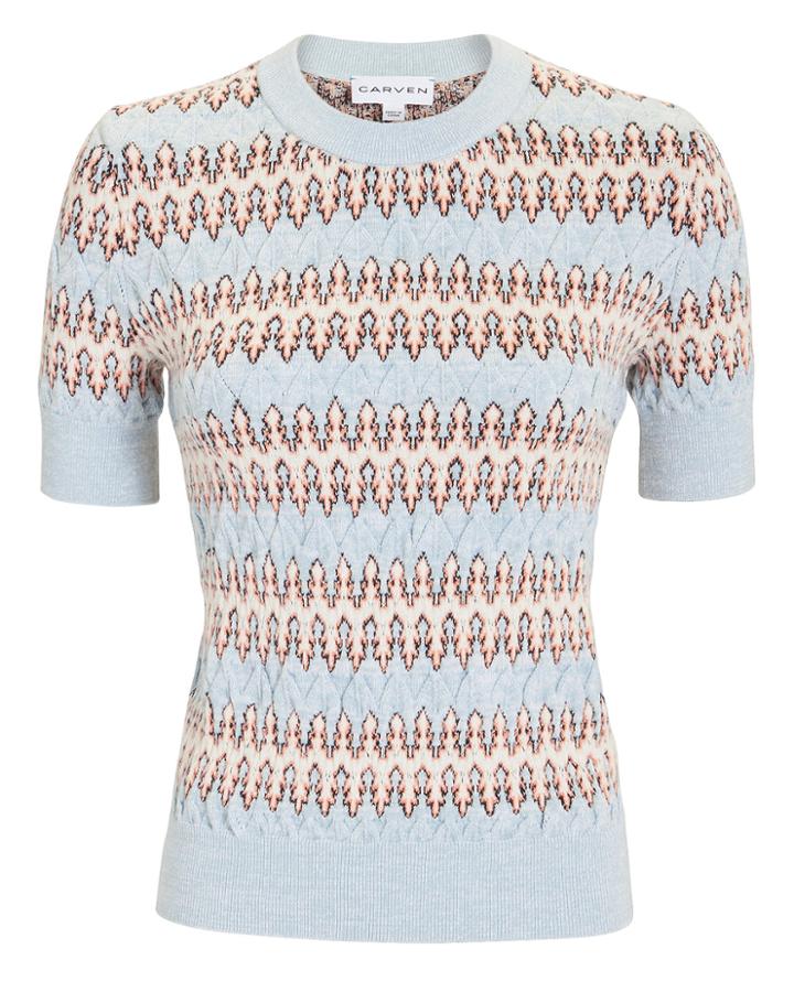 Carven Femme Carven Blue Multi Sweater Blue-lt P