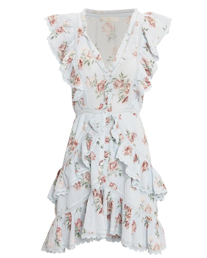 Love Shack Fancy Loveshackfancy India Mini Dress Slate/floral S