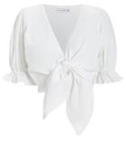 Faithfull The Brand Jamais Tie Crop Top White S