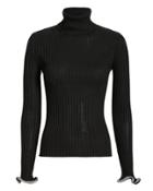Alexander Wang Crystal Cuff Knit Top Black S