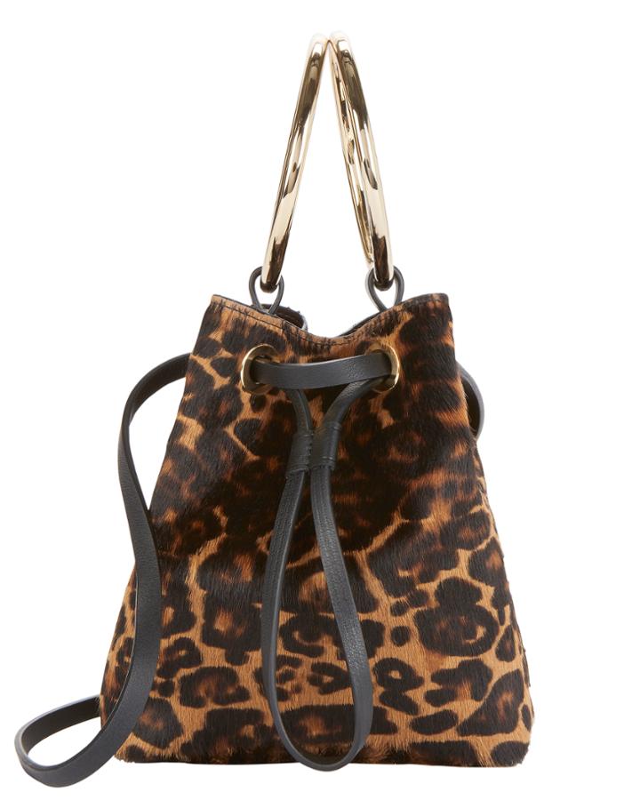 Maison Boinet Haircalf Leopard Mini Bucket Crossbody