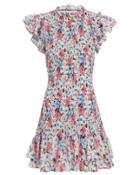 Veronica Beard Cici Ruched Floral Mini Dress Red/blue Floral 4