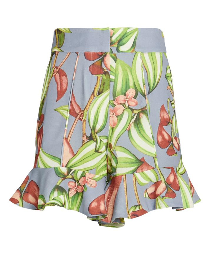 Patbo Zebrina Print Ruffle Hem Shorts Light Blue/floral 2