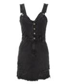 Ksubi Palms Pini Denim Dress Black P