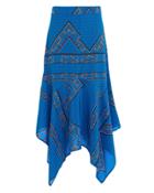 Ganni Cloverdale Lapis Blue Printed Skirt Lapis Blue 40