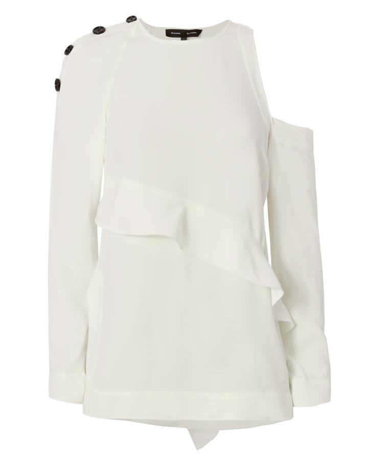 Proenza Schouler Button Detail Cold Shoulder Top