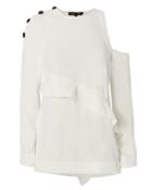 Proenza Schouler Button Detail Cold Shoulder Top