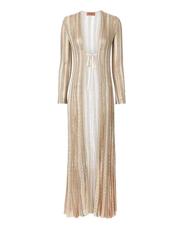Missoni Gold Striped Lurex Duster Gold 38