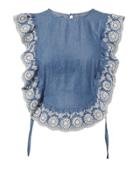 Nightcap Clothing Chambray Apron Top Denim-lt P