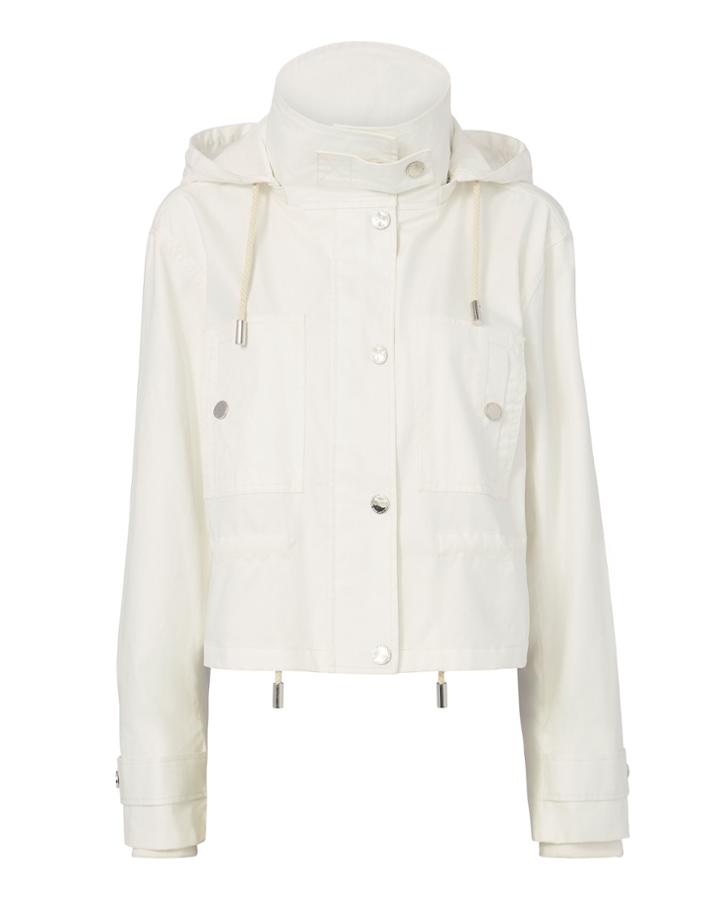 Derek Lam 10 Crosby Hooded Cropped Parka White 8