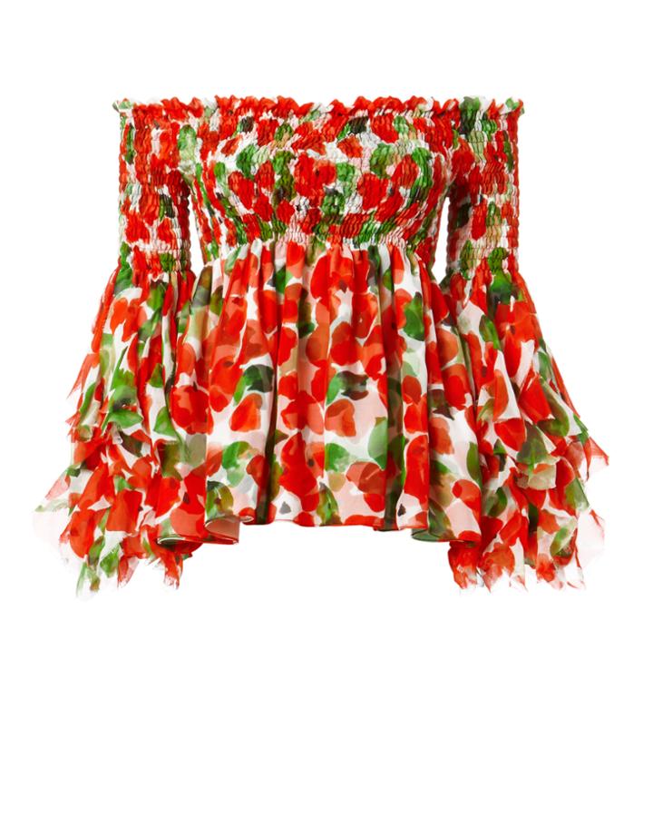 Caroline Constas Allesandra Top Red P