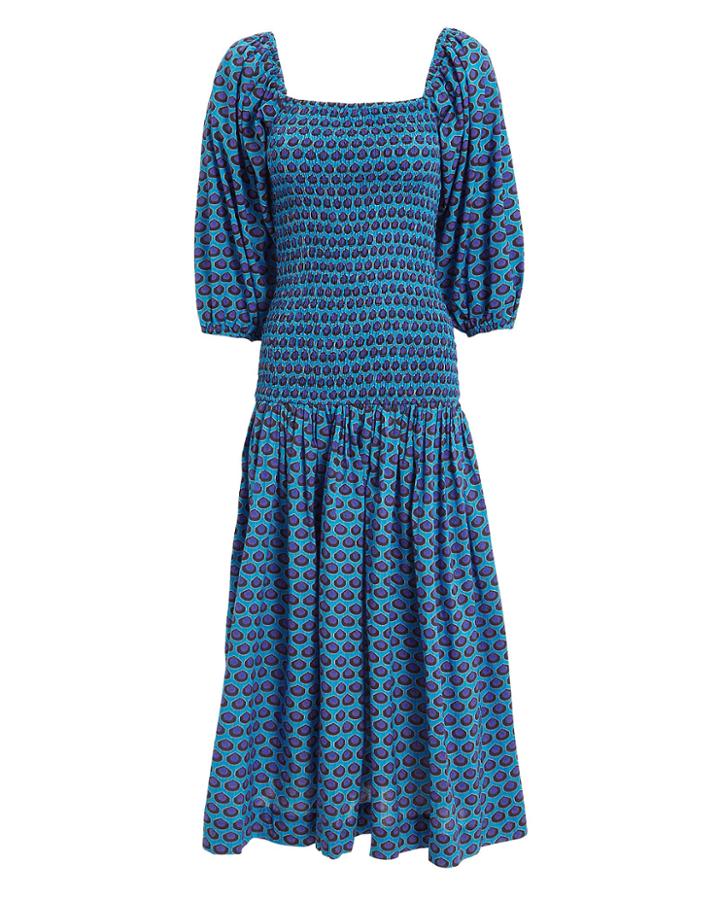 Rhode Resort Rhode Harper Printed Midi Dress Blue/indigo M