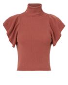 Alc A.l.c. Jae Ruffle Knit Red Top Red P