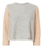 Autumn Cashmere Cuffed Colorblock Shaker Sweater Cbk-neutral P