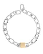 Alexander Wang Double Lock Link Chain Necklace Metallic 1size