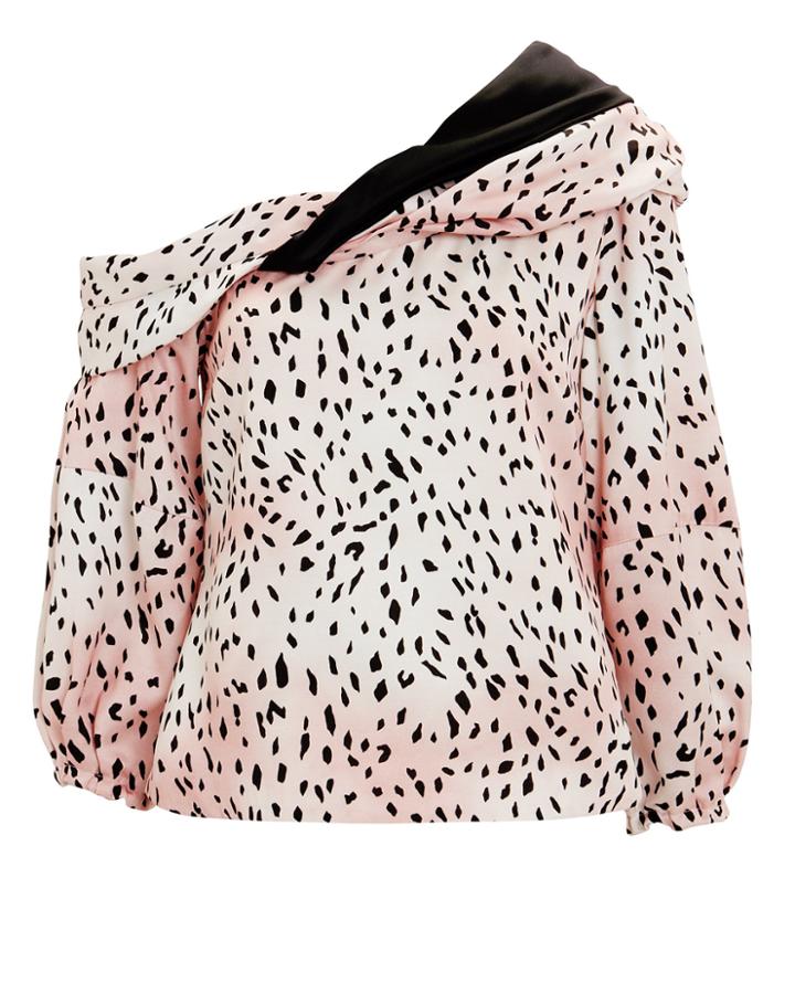 Hellessy Leopard Asymmetric Top Pink/leopard 4