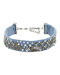 Mignonne Gavigan Amanda Embellished Denim Choker