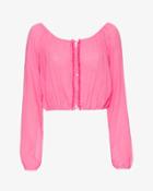Love Shack Fancy Gauzy Button-down Popover: Pink
