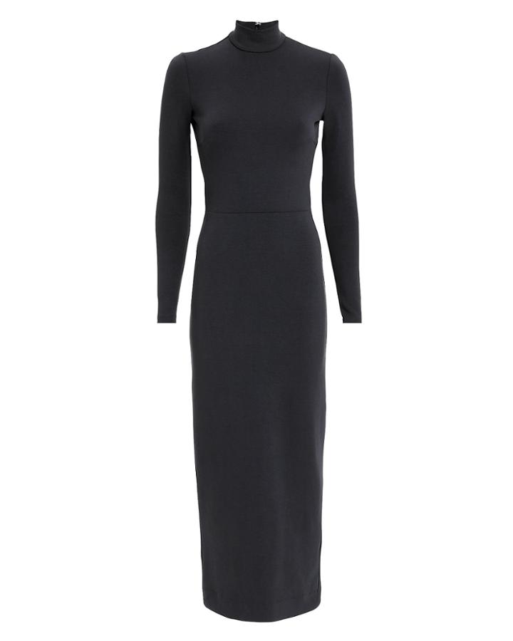 Fleur Du Mal Jersey Cutout Midi Dress Dark Grey L