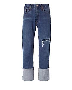 Re/done Straight Cuff Destroyed High-rise Jeans
