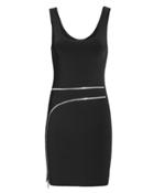 Alexander Wang Curved Zip Detail Black Dress Black S