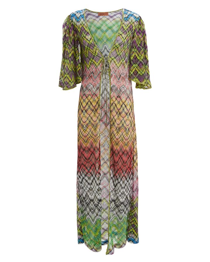 Missoni Mare Lurex Print Maxi Cover-up Green/pink/orange 40