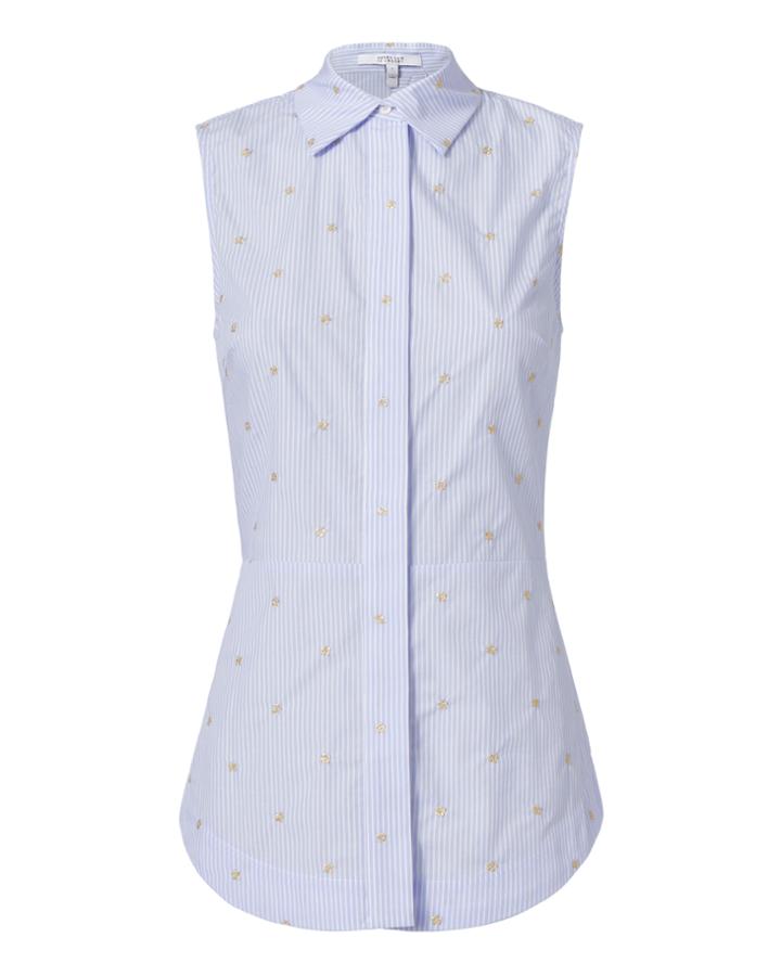 Derek Lam 10 Crosby Lace-up Back Striped Shirt