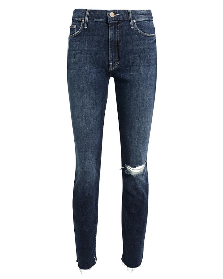 Mother High-waisted Looker Close To The Edge Jeans Dark Wash Denim 25