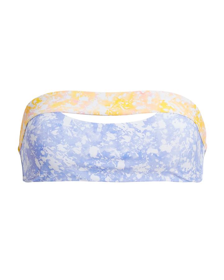 Onia Camila Bandeau Bikini Top Yellow/periwinkle M