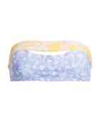 Onia Camila Bandeau Bikini Top Yellow/periwinkle M