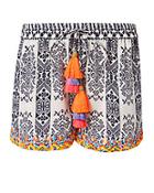 Rococo Sand Embroidered Silk Shorts
